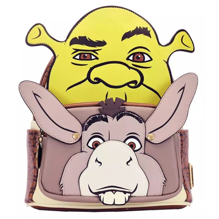 shrek Mochila con la cara de Shrek y Burro de la película "Shrek".
